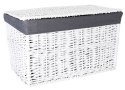 Kufer wiklinowy 66x40x40 cm - 105L - biało-szary Kufer wiklinowy 66x40x40 cm - 105L - biało-szary
