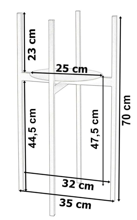 Kwietnik metalowy loftowy czarny TORRE 70 cm Kwietnik metalowy loftowy czarny TORRE 70 cm