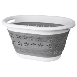 Miska składana owalna OVAL 50 x 37 cm biało-szara 25L COMPACT