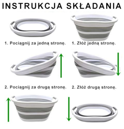 Miska składana owalna OVAL 50 x 37 cm biało-szara 25L COMPACT Miska składana owalna OVAL 50 x 37 cm biało-szara 25L COMPACT