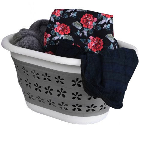 Miska składana owalna OVAL 50 x 37 cm biało-szara 25L COMPACT Miska składana owalna OVAL 50 x 37 cm biało-szara 25L COMPACT