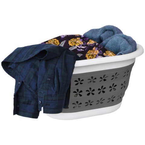 Miska składana owalna OVAL 50 x 37 cm biało-szara 25L COMPACT Miska składana owalna OVAL 50 x 37 cm biało-szara 25L COMPACT