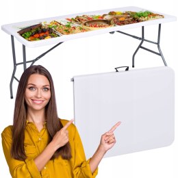 Stół cateringowy RICO składany w walizkę 150 cm biały