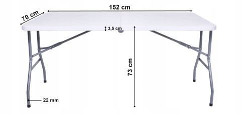 Stół cateringowy RICO składany w walizkę 150 cm biały Stół cateringowy RICO składany w walizkę 150 cm biały