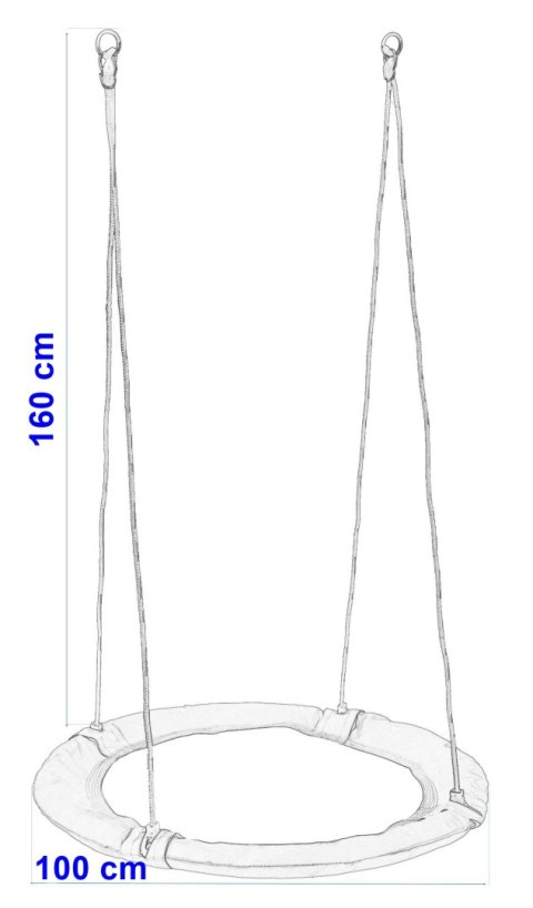 Huśtawka ogrodowa bocianie gniazdo ROMEK kolorowa 100 cm Huśtawka ogrodowa bocianie gniazdo ROMEK kolorowa 100 cm