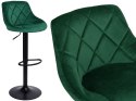 Krzesło barowe CYDRO BLACK welurowe ciemnozielone VELVET Krzesło barowe CYDRO BLACK welurowe ciemnozielone VELVET