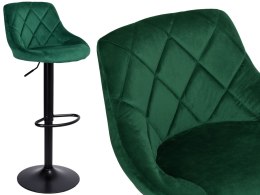 Krzesło barowe CYDRO BLACK welurowe ciemnozielone VELVET