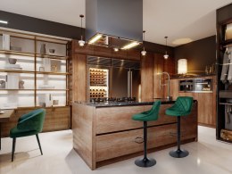 Krzesło barowe CYDRO BLACK welurowe ciemnozielone VELVET