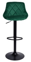Krzesło barowe CYDRO BLACK welurowe ciemnozielone VELVET Krzesło barowe CYDRO BLACK welurowe ciemnozielone VELVET