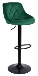 Krzesło barowe CYDRO BLACK welurowe ciemnozielone VELVET Krzesło barowe CYDRO BLACK welurowe ciemnozielone VELVET