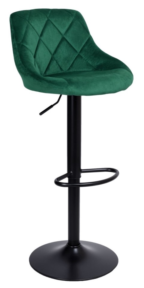 Krzesło barowe CYDRO BLACK welurowe ciemnozielone VELVET Krzesło barowe CYDRO BLACK welurowe ciemnozielone VELVET