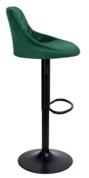 Krzesło barowe CYDRO BLACK welurowe ciemnozielone VELVET Krzesło barowe CYDRO BLACK welurowe ciemnozielone VELVET