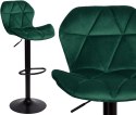 Krzesło barowe GORDON BLACK aksamitne ciemnozielone VELVET Krzesło barowe GORDON BLACK aksamitne ciemnozielone VELVET