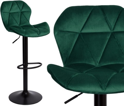 Krzesło barowe GORDON BLACK aksamitne ciemnozielone VELVET Krzesło barowe GORDON BLACK aksamitne ciemnozielone VELVET