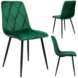 Krzesło welurowe MADISON ciemnozielone velvet