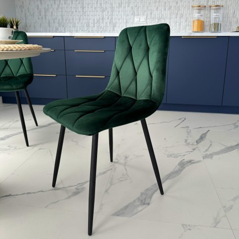 Krzesło welurowe MADISON ciemnozielone velvet Krzesło welurowe MADISON ciemnozielone velvet