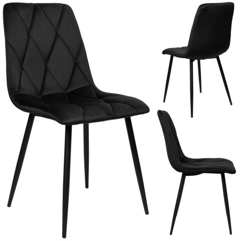 Krzesło welurowe MADISON czarne velvet Krzesło welurowe MADISON czarne velvet