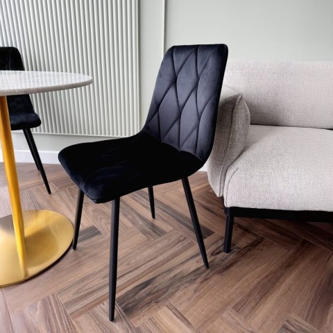 Krzesło welurowe MADISON czarne velvet Krzesło welurowe MADISON czarne velvet