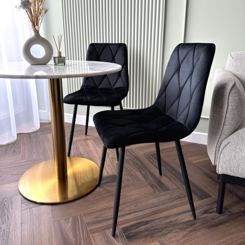 Krzesło welurowe MADISON czarne velvet Krzesło welurowe MADISON czarne velvet