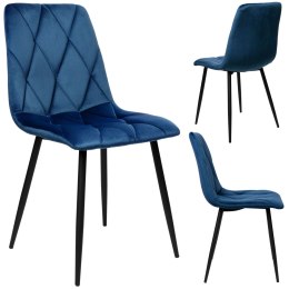 Krzesło welurowe MADISON granatowe velvet