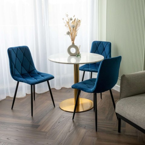 Krzesło welurowe MADISON granatowe velvet Krzesło welurowe MADISON granatowe velvet