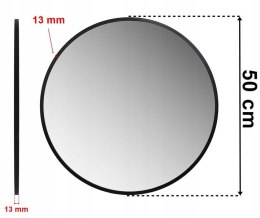 Lustro ścienne loftowe Sander 50 cm czarne