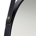 Lustro wiszące okrągłe MIRAGE na pasku 60 cm czarne Lustro wiszące okrągłe MIRAGE na pasku 60 cm czarne
