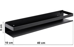 Półka loft MEGARA 40 cm czarna