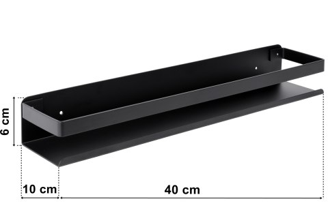 Półka loft MEGARA 40 cm czarna Półka loft MEGARA 40 cm czarna