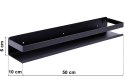 Półka loft MEGARA 50 cm czarna Półka loft MEGARA 50 cm czarna