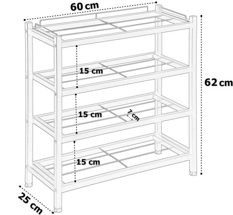 Półka na buty VIENA 4 poziomy loft czarna Półka na buty VIENA 4 poziomy loft czarna