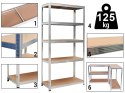 Regał magazynowy 5 poziomów 150x75x30 nośność 625 kg Regał magazynowy 5 poziomów 150x75x30 nośność 625 kg