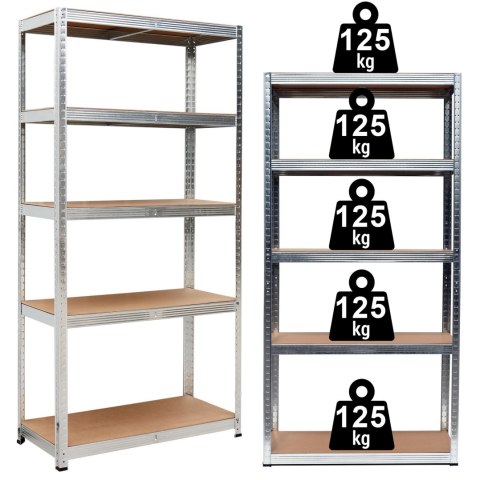 Regał magazynowy 5 poziomów 150x75x30 nośność 625 kg Regał magazynowy 5 poziomów 150x75x30 nośność 625 kg