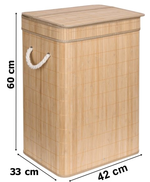 Kosz bambusowy na pranie SOREN 1 komora natural Kosz bambusowy na pranie SOREN 1 komora natural