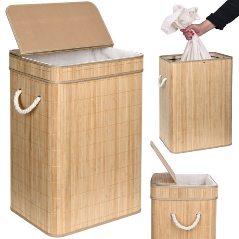 Kosz bambusowy na pranie SOREN 1 komora natural Kosz bambusowy na pranie SOREN 1 komora natural