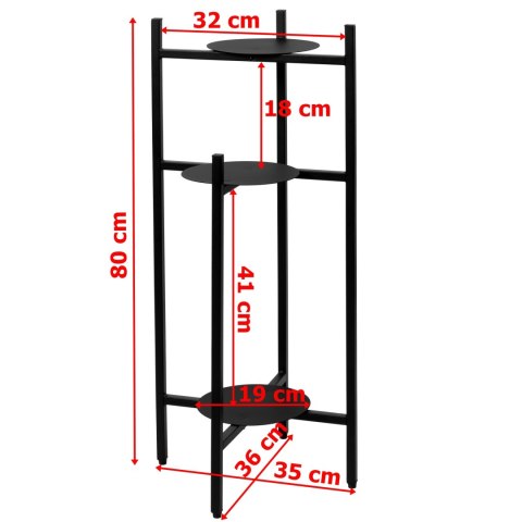 Kwietnik metalowy loft TRETORRI CZARNY stojak na kwiaty Kwietnik metalowy loft TRETORRI CZARNY stojak na kwiaty