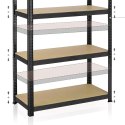 Regał magazynowy 5 poziomów czarny 180x90x40 nośność 875 kg Regał magazynowy 5 poziomów czarny 180x90x40 nośność 875 kg