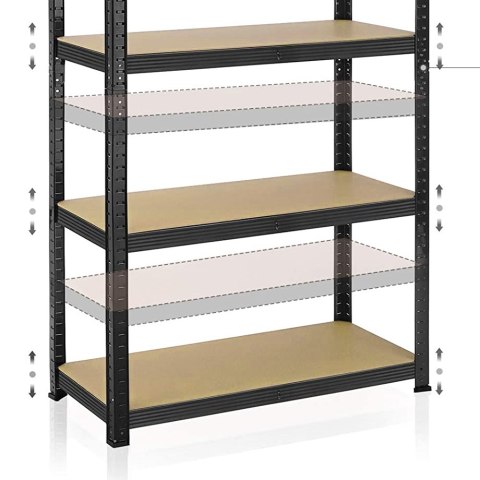 Regał magazynowy 5 poziomów czarny 180x90x40 nośność 875 kg Regał magazynowy 5 poziomów czarny 180x90x40 nośność 875 kg