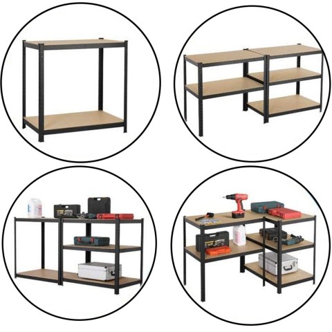 Regał magazynowy 5 poziomów czarny 180x90x40 nośność 875 kg Regał magazynowy 5 poziomów czarny 180x90x40 nośność 875 kg
