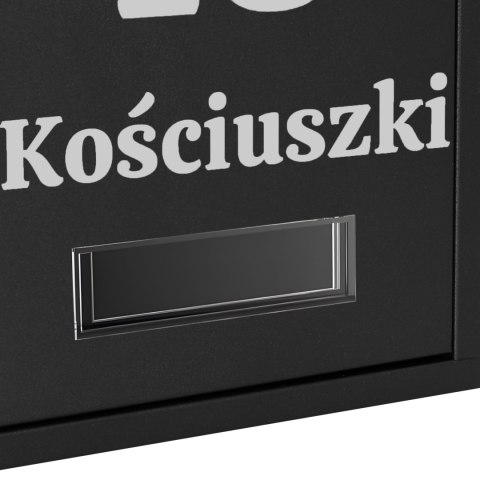 Skrzynka na listy GUSTAV czarna z napisem Skrzynka na listy GUSTAV czarna z napisem