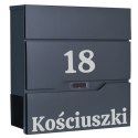 Skrzynka na listy VIDAR antracyt z napisem Skrzynka na listy VIDAR antracyt z napisem