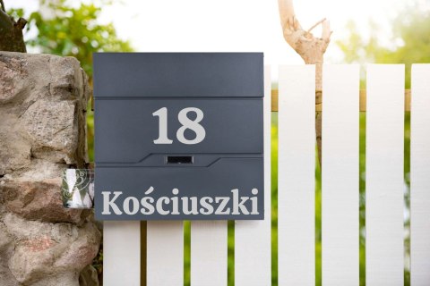 Skrzynka na listy VIDAR antracyt z napisem Skrzynka na listy VIDAR antracyt z napisem
