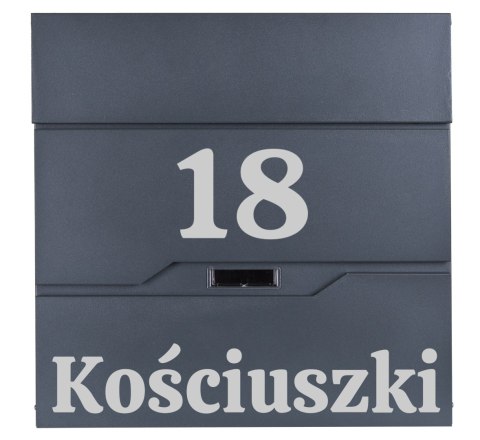 Skrzynka na listy VIDAR antracyt z napisem Skrzynka na listy VIDAR antracyt z napisem