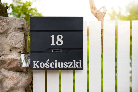 Skrzynka na listy VIDAR czarna z napisem Skrzynka na listy VIDAR czarna z napisem