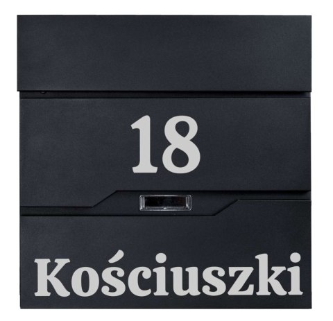 Skrzynka na listy VIDAR czarna z napisem Skrzynka na listy VIDAR czarna z napisem