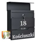 Skrzynka na listy VIDAR czarna z napisem Skrzynka na listy VIDAR czarna z napisem