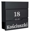 Skrzynka na listy VIDAR czarna z napisem Skrzynka na listy VIDAR czarna z napisem