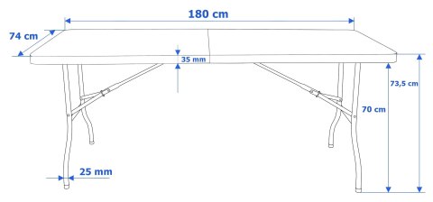 Stół cateringowy FETA BLACK składany w walizkę 180 cm Stół cateringowy FETA BLACK składany w walizkę 180 cm