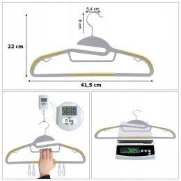 Wieszak ubraniowy FLEXI komplet 10 sztuk szaro-żółty