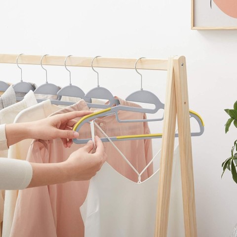 Wieszak ubraniowy FLEXI komplet 10 sztuk szaro-żółty Wieszak ubraniowy FLEXI komplet 10 sztuk szaro-żółty